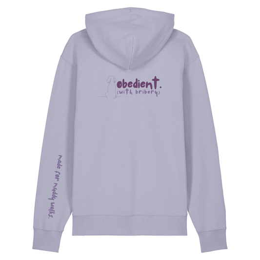 'obedient (with bribery)’ Hoodie 100% organic cotton with breed specific customisation