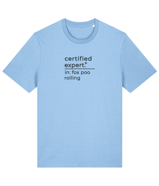 'certified expert' customisable dog owner slogan t-shirt with back detail outline drawing