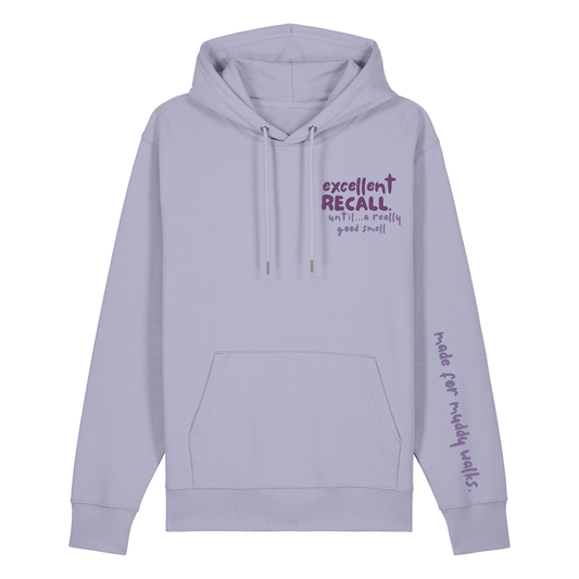 Finish Your Slogan ‘excellent recall until…’ personalised Hoodie 100% organic cotton with breed-specific customisation