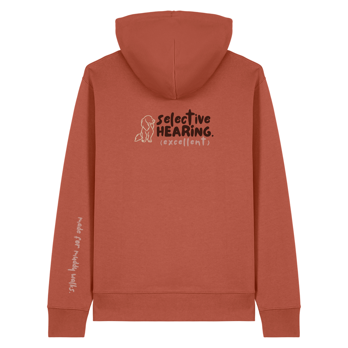 'selective hearing (excellent)’ Hoodie 100% organic cotton with breed specific customisation (Copy)