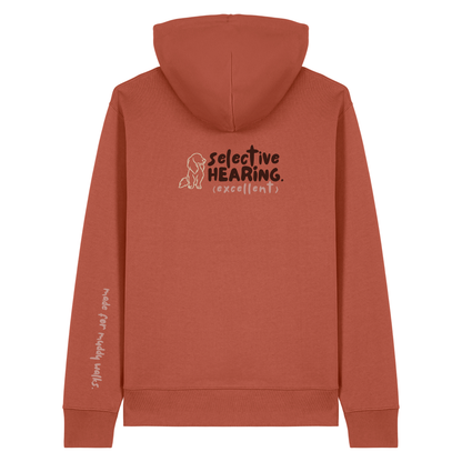 'selective hearing (excellent)’ Hoodie 100% organic cotton with breed specific customisation (Copy)