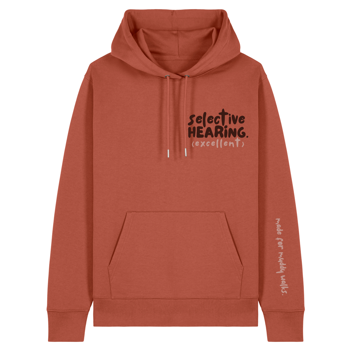 'selective hearing (excellent)’ Hoodie 100% organic cotton with breed specific customisation (Copy)