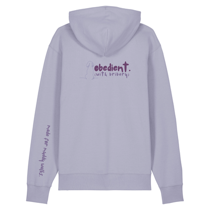 'obedient (with bribery)’ Hoodie 100% organic cotton with breed specific customisation