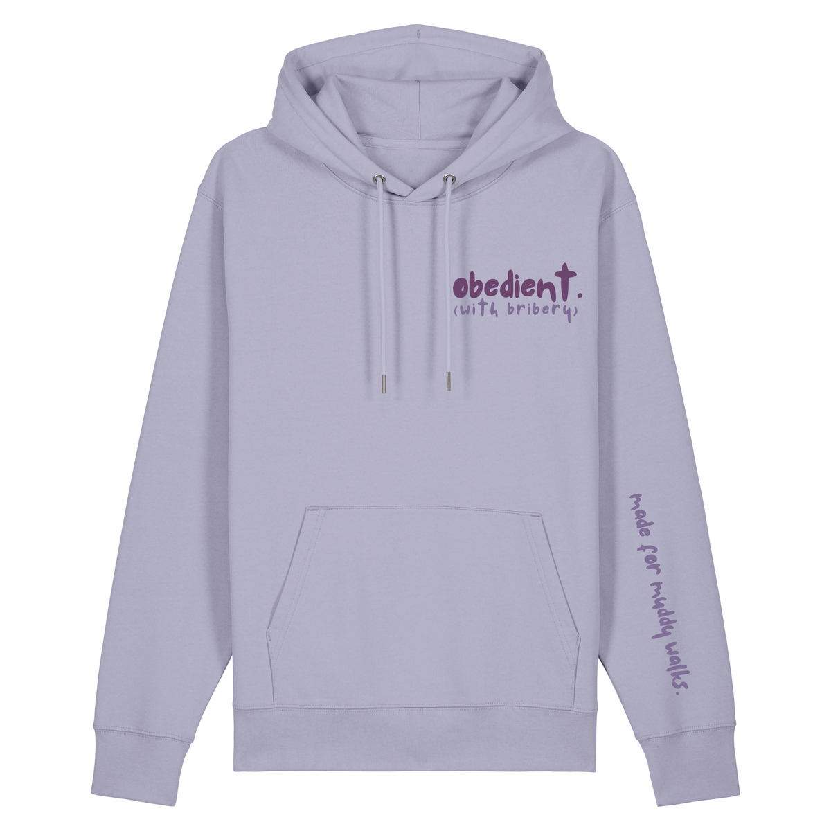 'obedient (with bribery)’ Hoodie 100% organic cotton with breed specific customisation