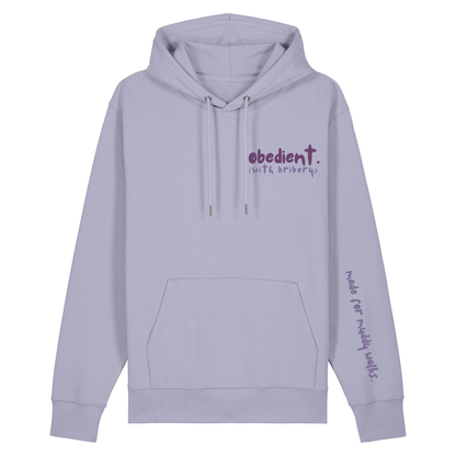 'obedient (with bribery)’ Hoodie 100% organic cotton with breed specific customisation