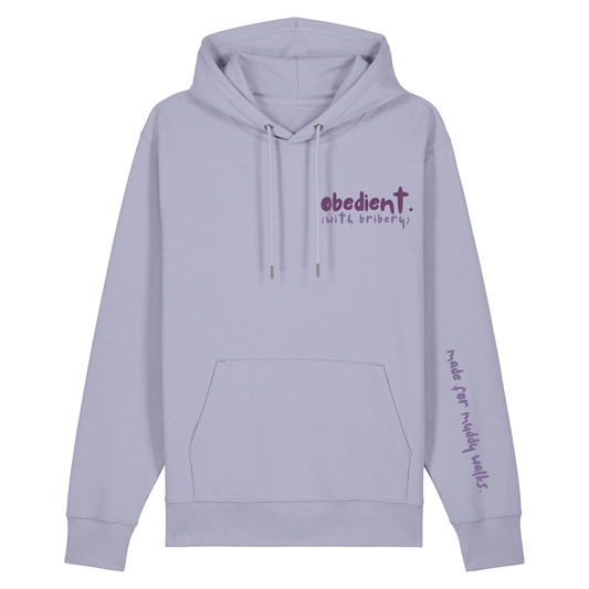 'obedient (with bribery)’ Hoodie 100% organic cotton with breed specific customisation