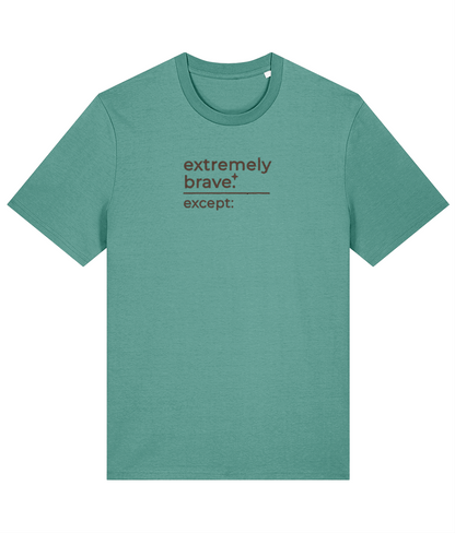 'extremely brave' customisable dog owner slogan t-shirt with back detail outline drawing