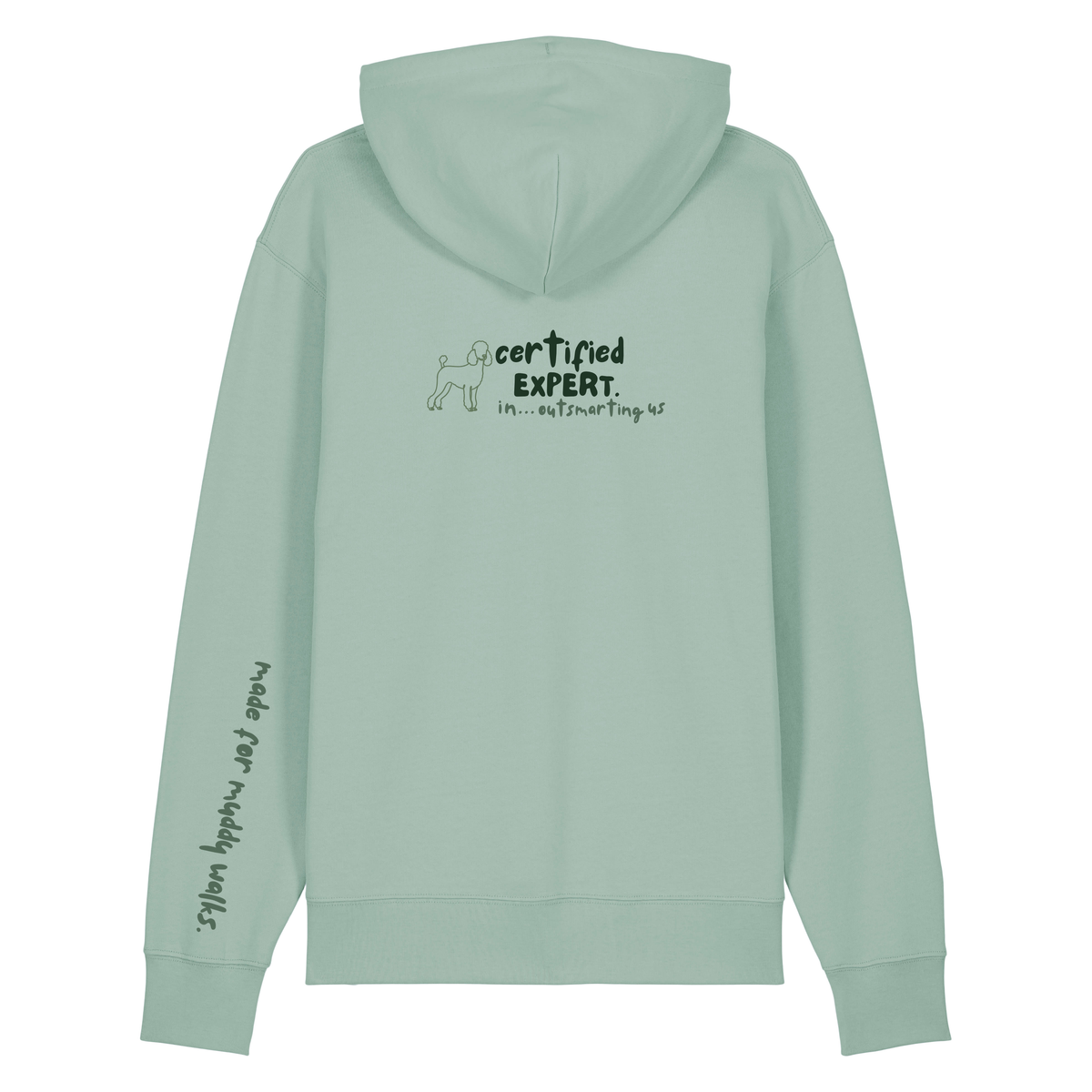 Finish Your Slogan ‘certified expert in…’ personalised Hoodie 100% organic cotton with breed-specific customisation
