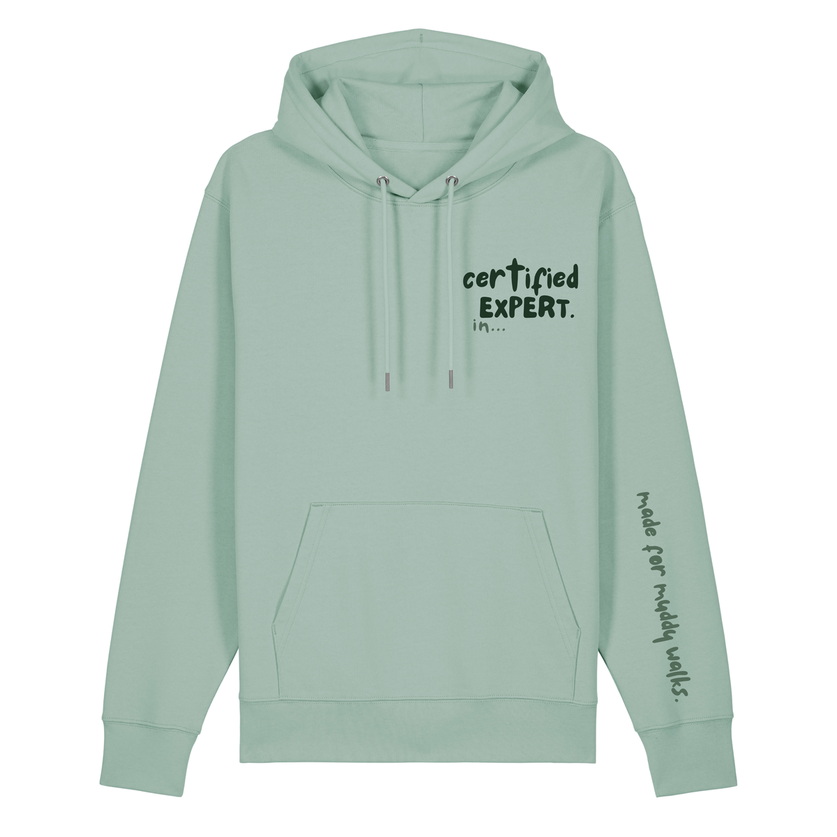 Finish Your Slogan ‘certified expert in…’ personalised Hoodie 100% organic cotton with breed-specific customisation