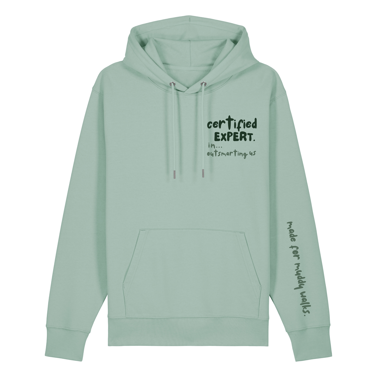 Finish Your Slogan ‘certified expert in…’ personalised Hoodie 100% organic cotton with breed-specific customisation