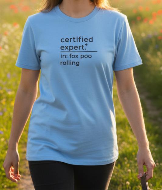'certified expert' customisable dog owner slogan t-shirt with back detail outline drawing