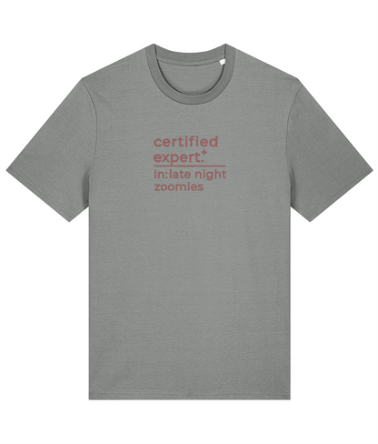 'certified expert' customisable dog owner slogan t-shirt with back detail outline drawing