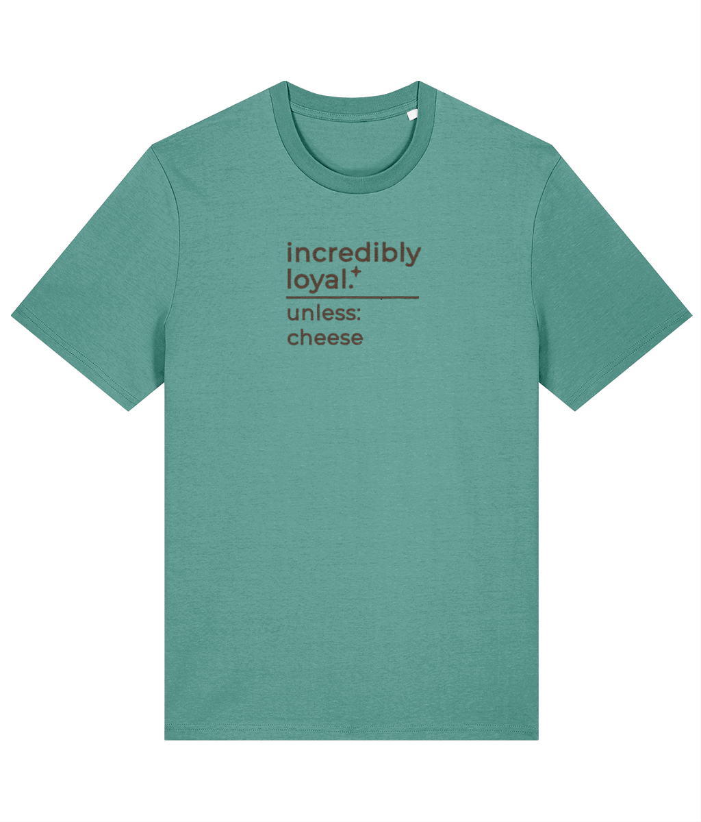 'incredibly loyal' customisable dog owner slogan t-shirt with back detail outline drawing