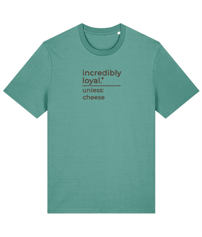 'incredibly loyal' customisable dog owner slogan t-shirt with back detail outline drawing
