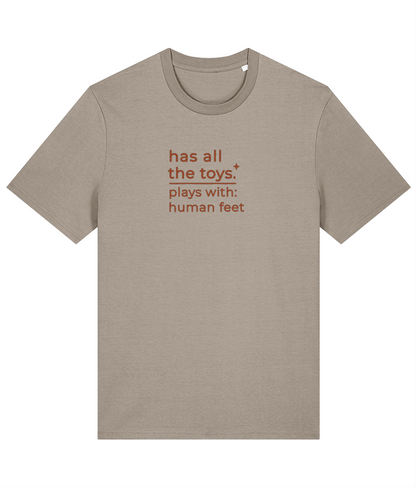 'all the toys' customisable dog owner slogan t-shirt with back detail outline drawing