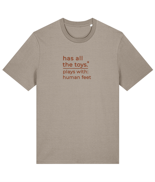 'all the toys' customisable dog owner slogan t-shirt with back detail outline drawing