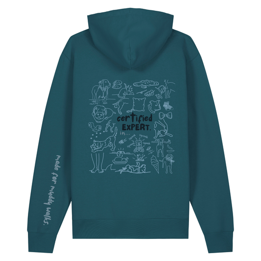 The Doodled Mess 'certified expert in…’ Hoodie 100% organic cotton