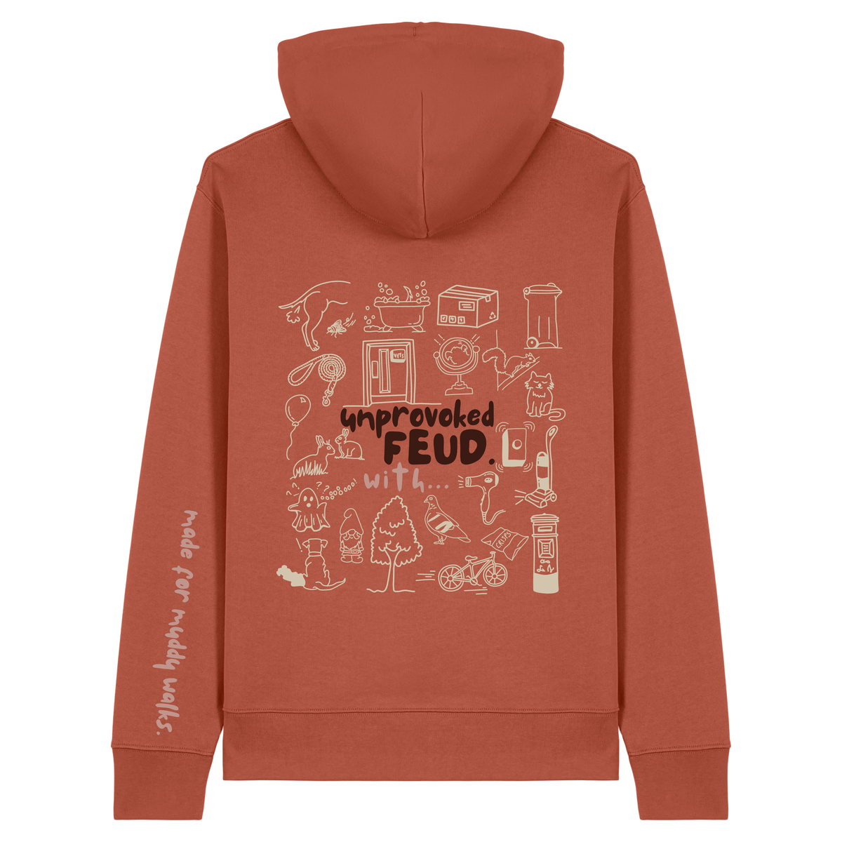 The Doodled Mess 'unprovoked feud with…’ Hoodie 100% organic cotton