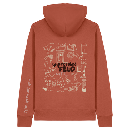 The Doodled Mess 'unprovoked feud with…’ Hoodie 100% organic cotton