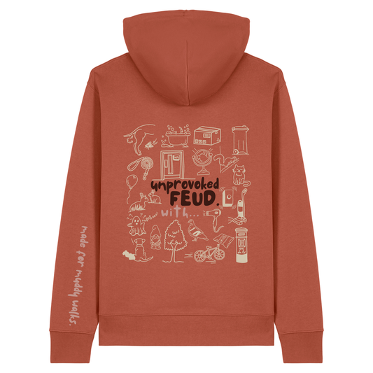 The Doodled Mess 'unprovoked feud with…’ Hoodie 100% organic cotton