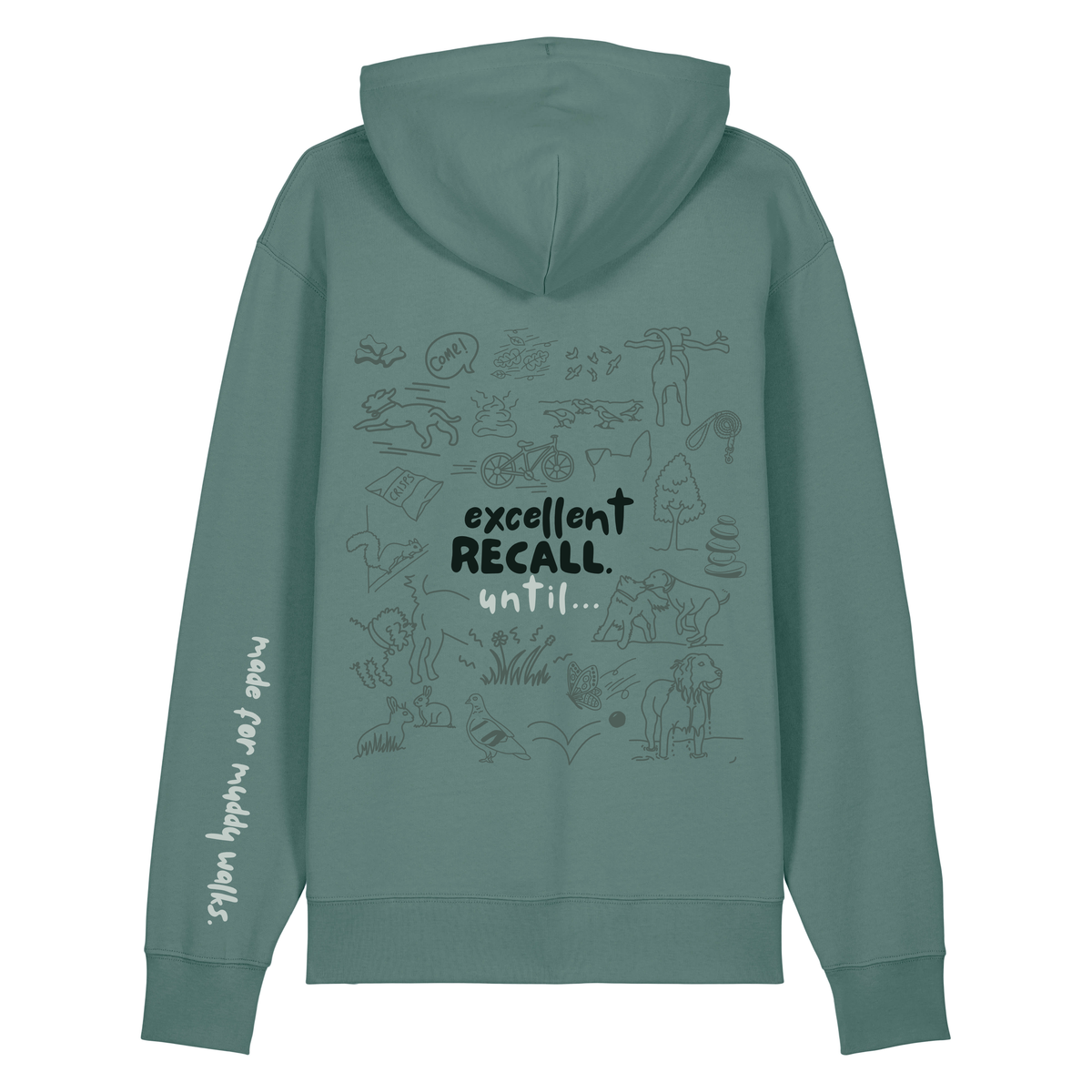 The Doodled Mess 'excellent recall until…’ Hoodie 100% organic cotton