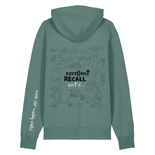 The Doodled Mess 'excellent recall until…’ Hoodie 100% organic cotton