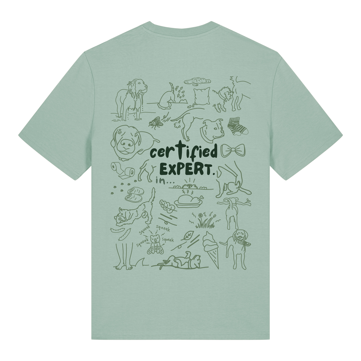 The Doodled Mess ‘certified expert in…’ t-shirt 100% organic cotton