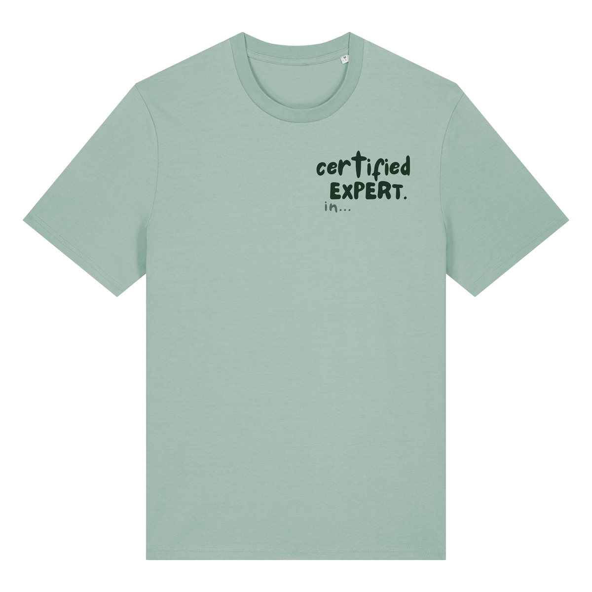 The Doodled Mess ‘certified expert in…’ t-shirt 100% organic cotton