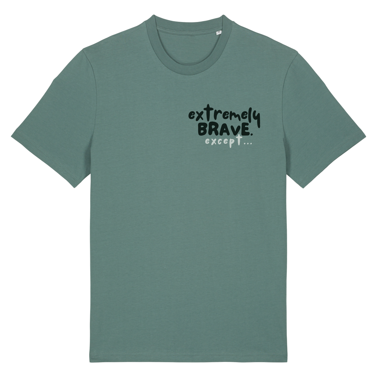 The Doodled Mess ‘extremely brave except…’ t-shirt 100% organic cotton