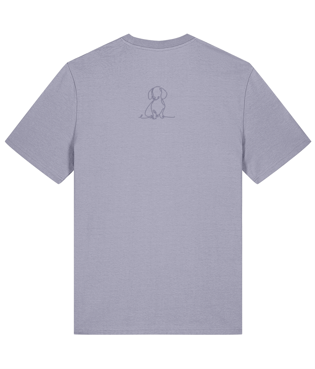 'side-eyes' slogan t-shirt with breed-specific outline