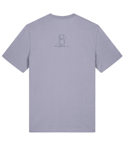 'side-eyes' slogan t-shirt with breed-specific outline