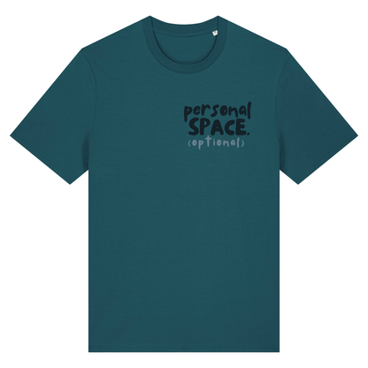 ‘personal space (optional)’ t-shirt 100% organic cotton with breed specific customisation