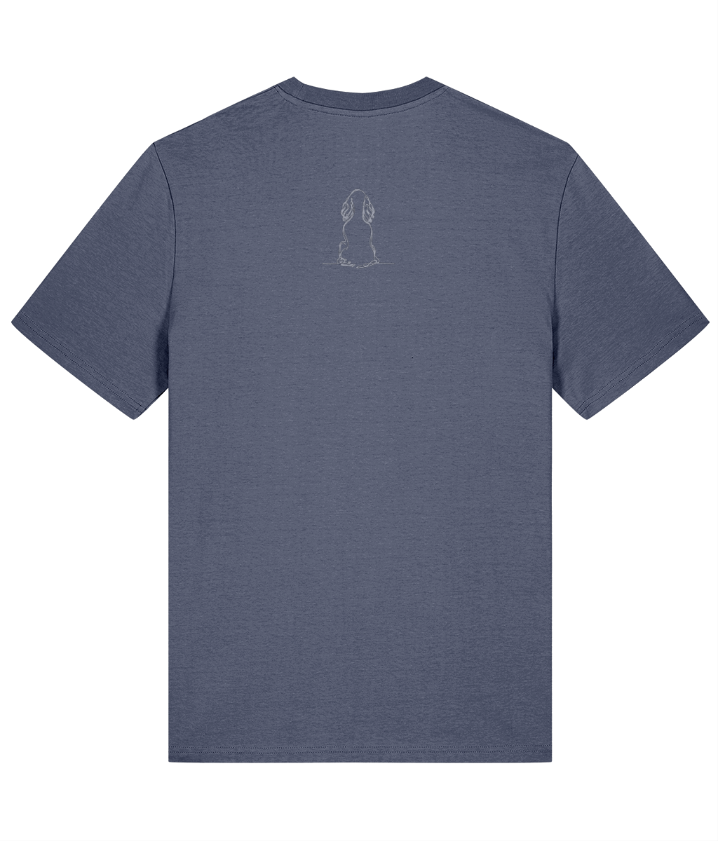 'side-eyes' slogan t-shirt with breed-specific outline