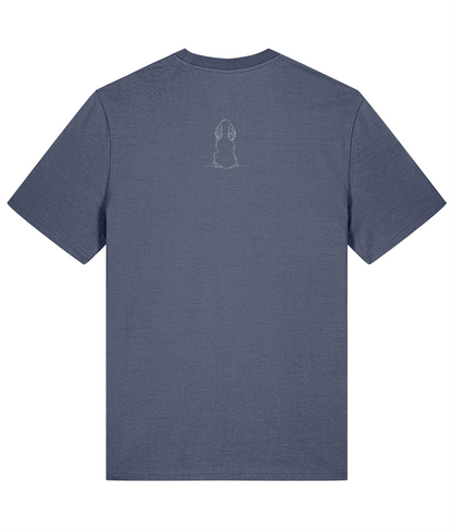 'side-eyes' slogan t-shirt with breed-specific outline
