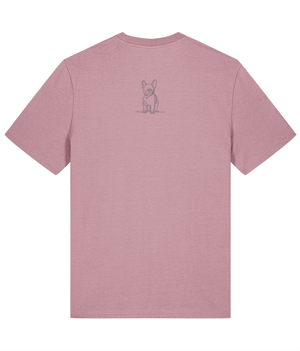 'excellent recall' customisable dog owner slogan t-shirt with back detail outline drawing