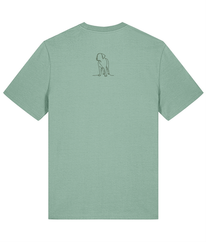 'side-eyes' slogan t-shirt with breed-specific outline